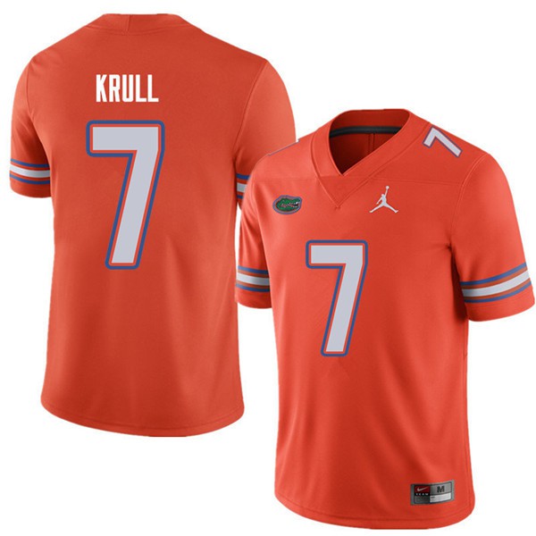 Jordan Brand Men #7 Lucas Krull Florida Gators College Football Jerseys Orange